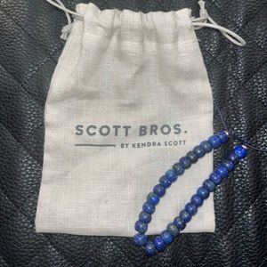 Scott Bros Cade Oxidized Sterling Silver Bracelet in Blue Lapis